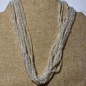 Beautiful beaded multi strand necklace crystal clear